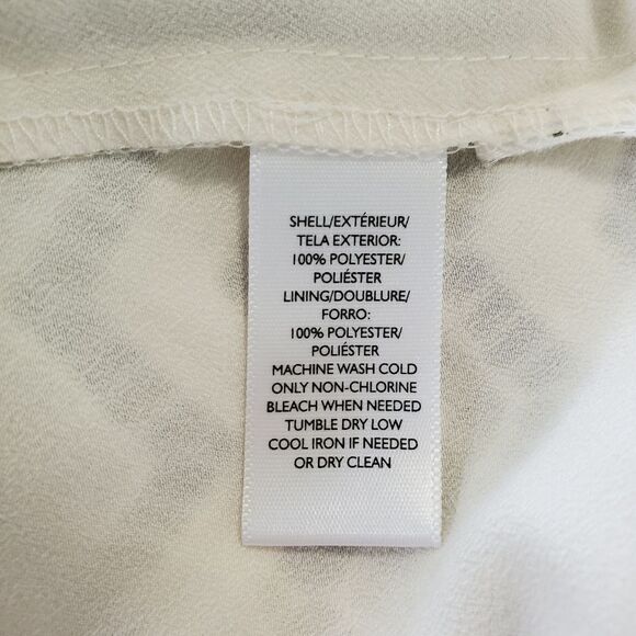 Loft White Chevron Lacey Lined Short Sleeve Dress - Picture 8 of 8